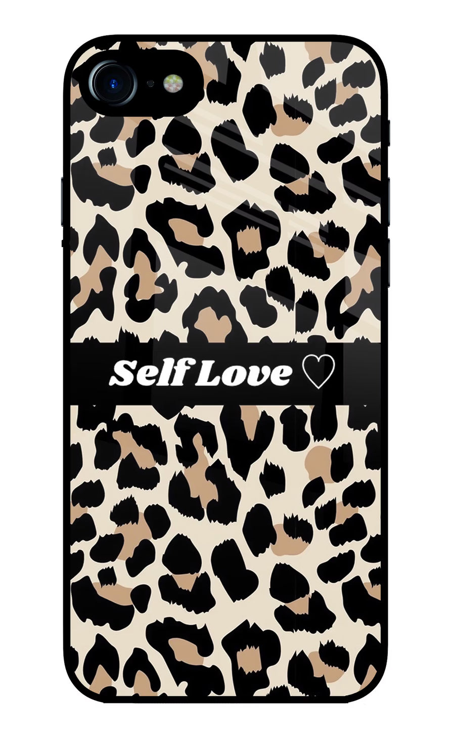 Leopard Print Self Love iPhone 7/7s Back Cover, Glass case