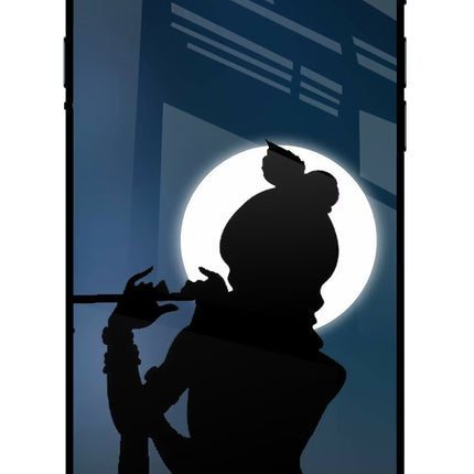 Shri Krishna Silhouette iPhone 7/7s Glass Case Back Cover by Casekaro