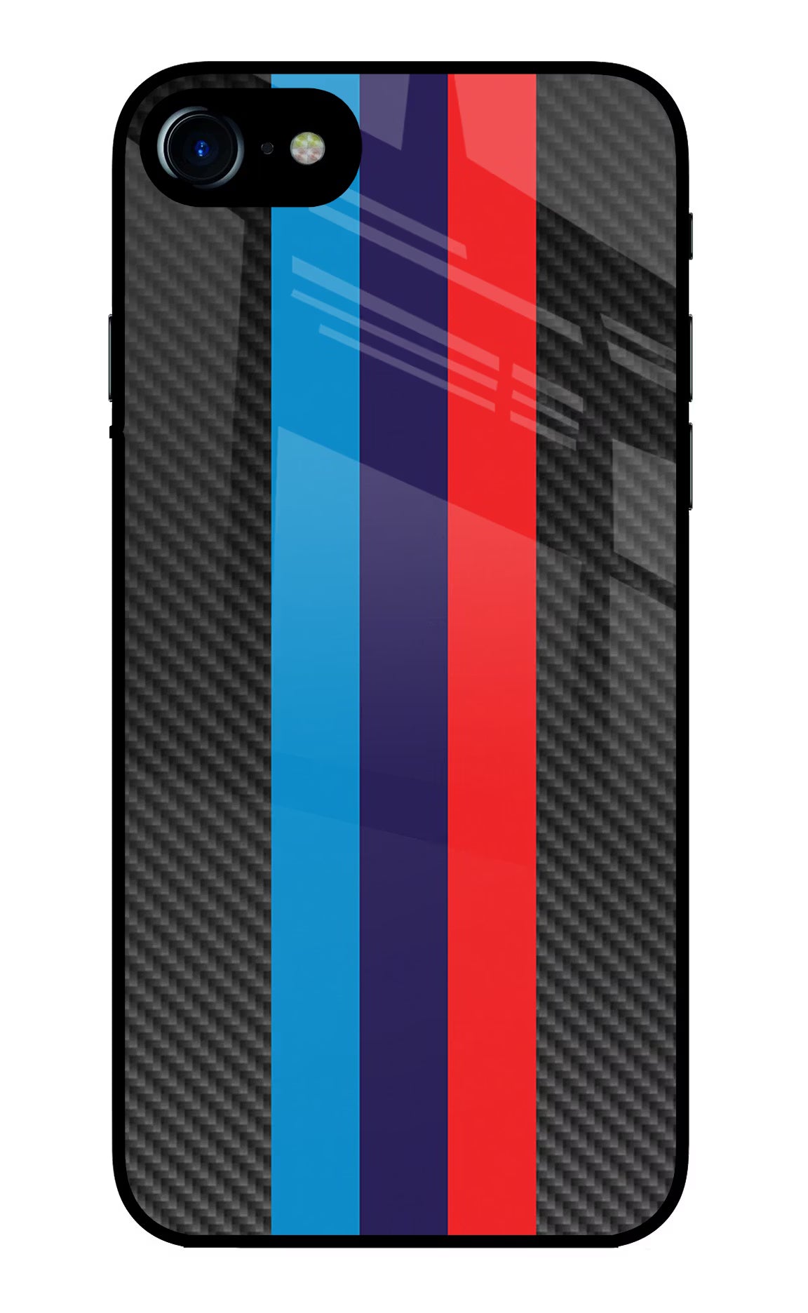 BMW Stripes Pattern iPhone 7/7s Glass Case Back Cover by Casekaro