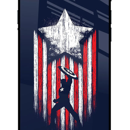 Captain America Marvel Art iPhone 7/7s Glass Case