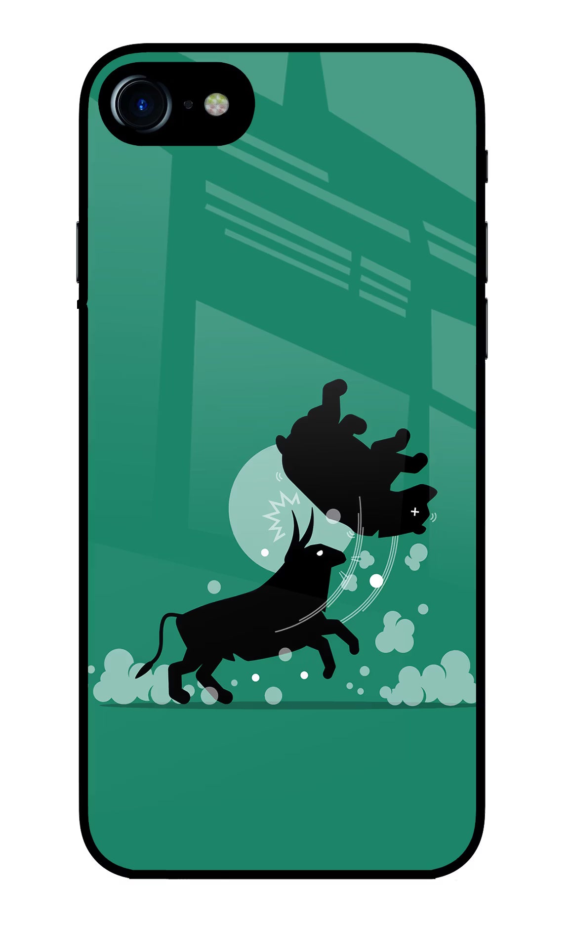 Bull Conqueror iPhone 7/7s Glass Case Back Cover by Casekaro