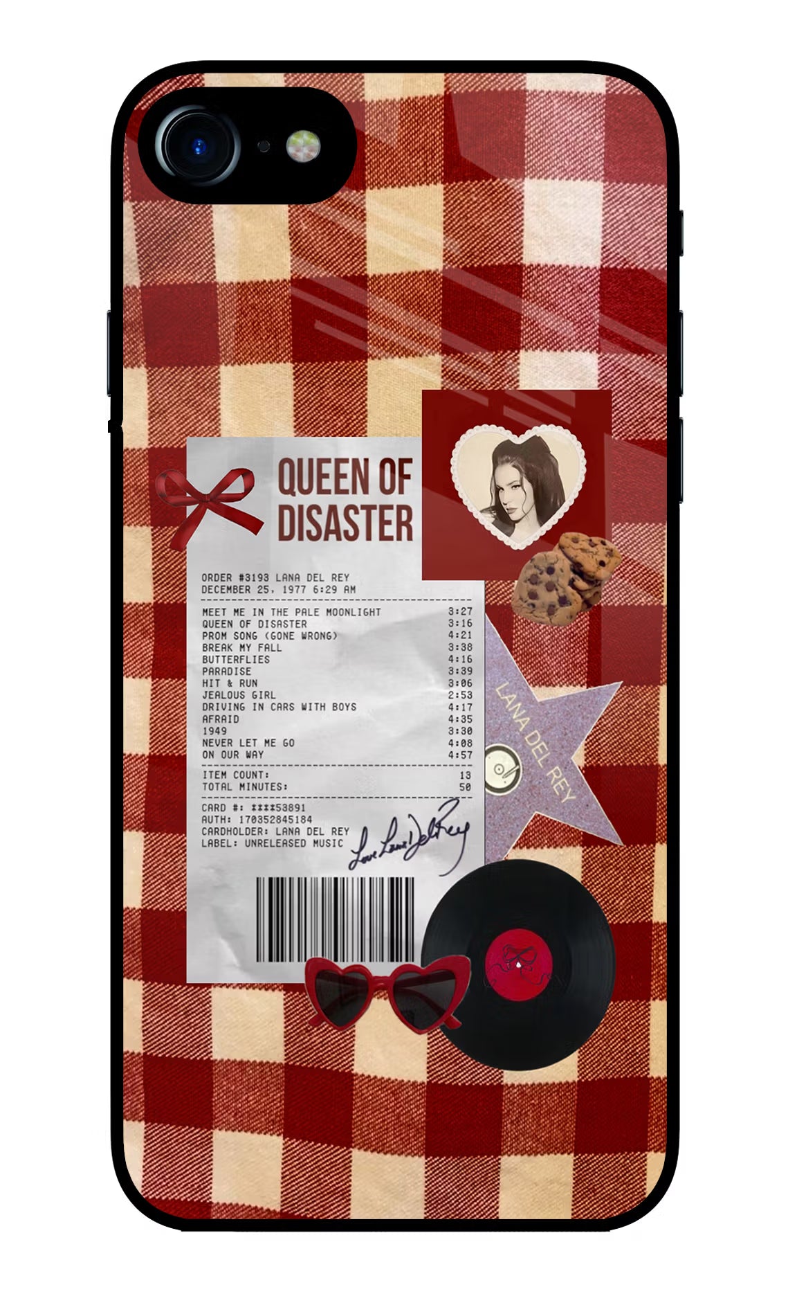 Queen of Disaster iPhone 7/7s Glass Case Back Cover by Casekaro