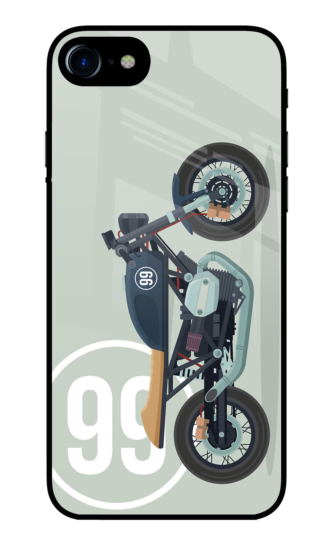Classic Cafe Racer 99 iPhone 7/7s Glass Case Back Cover by Casekaro