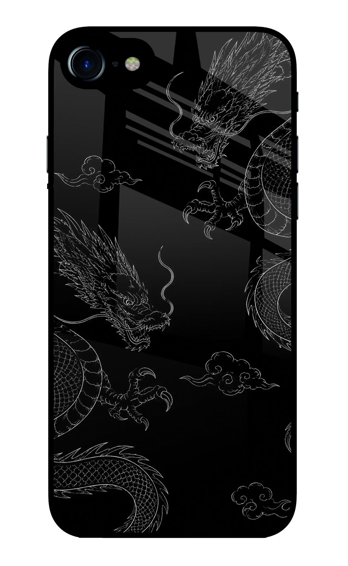 Twin Dragons iPhone 7/7s Glass Case Back Cover by Casekaro