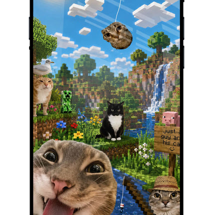 Minecraft Cat Chaos iPhone 7/7s Glass Case