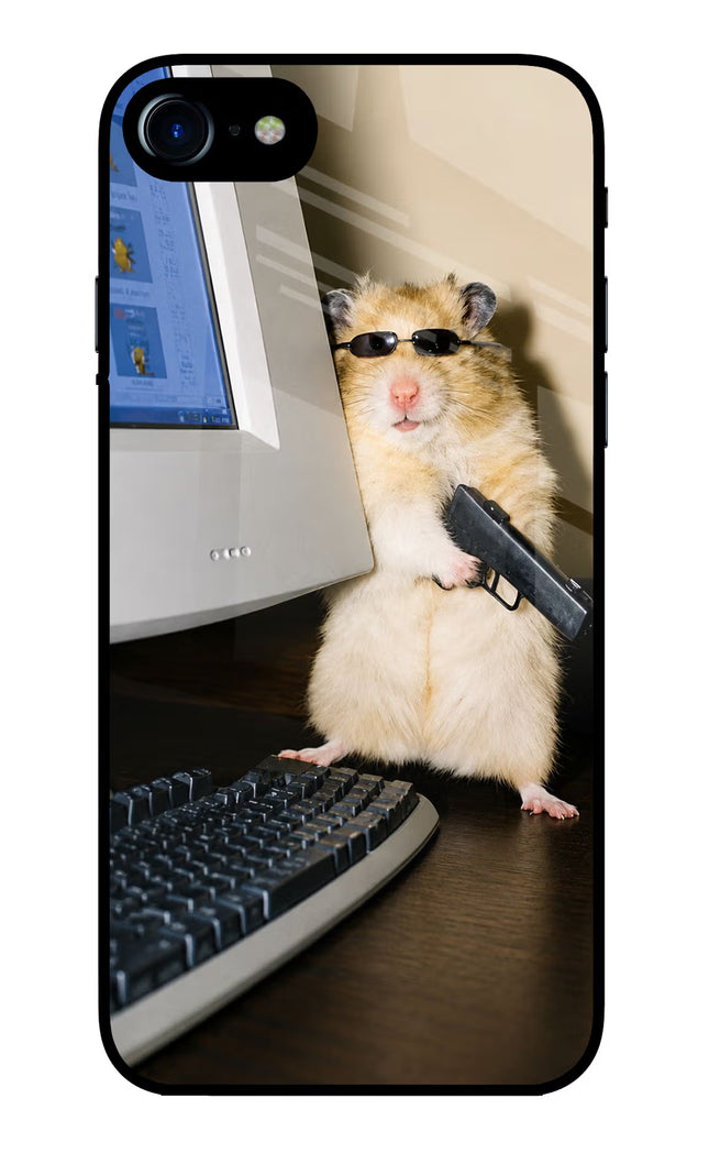 Hacker Hamster iPhone 7/7s Glass Case