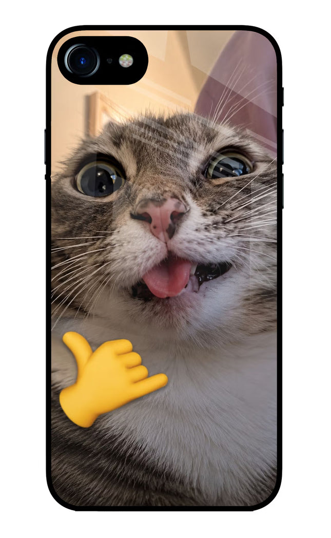 Silly Cat Call iPhone 7/7s Glass Case