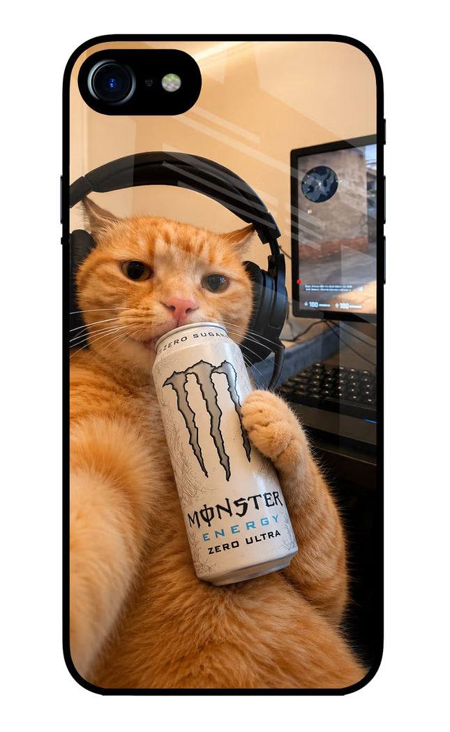 Gamer Cat Energy iPhone 7/7s Glass Case