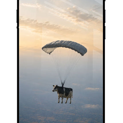 Skydiving Cow iPhone 7/7s Glass Case