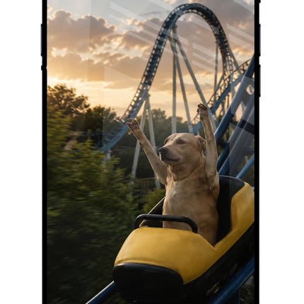 Rollercoaster Dog iPhone 7/7s Glass Case