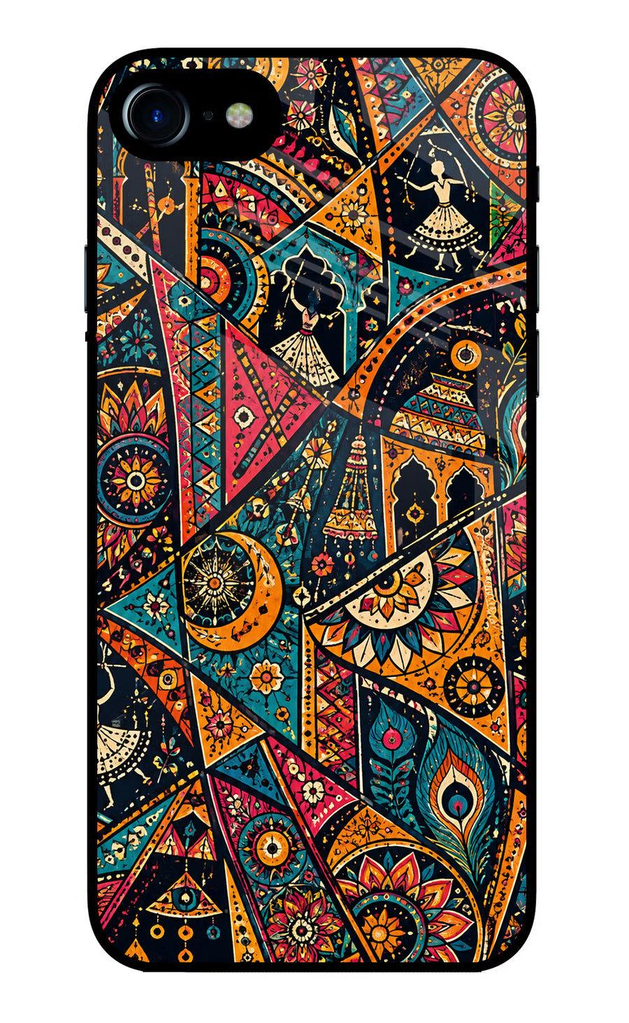 Folk Print iPhone 7/7s Back Cover, Glass case