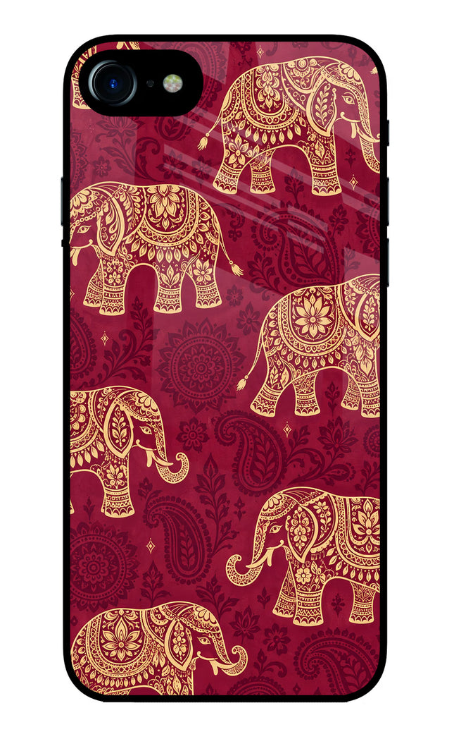 Maroon Elephant iPhone 7/7s Glass Case
