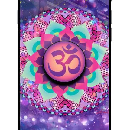 Om Purple iPhone 7/7s Glass Case
