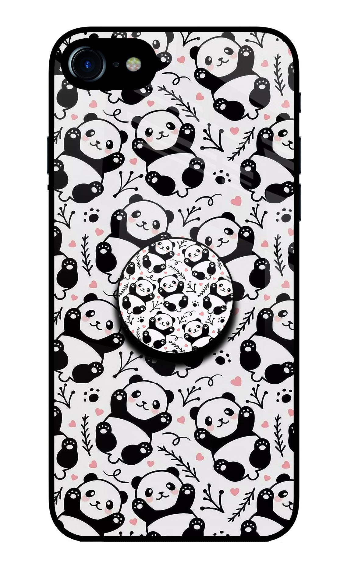 Cute Panda iPhone 7/7s Glass Case