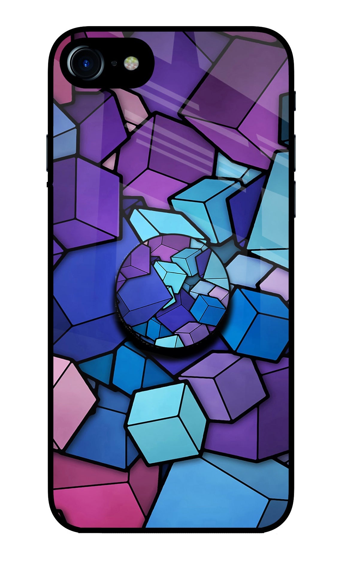 Cubic Abstract iPhone 7/7s Glass Case
