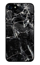 Black Marble Texture iPhone 8 Glass Case