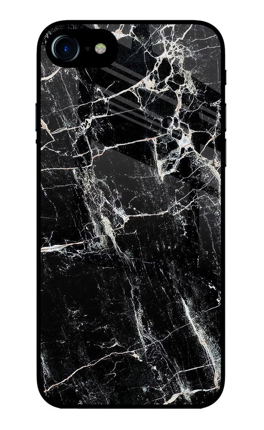 Black Marble Texture iPhone 8 Glass Case