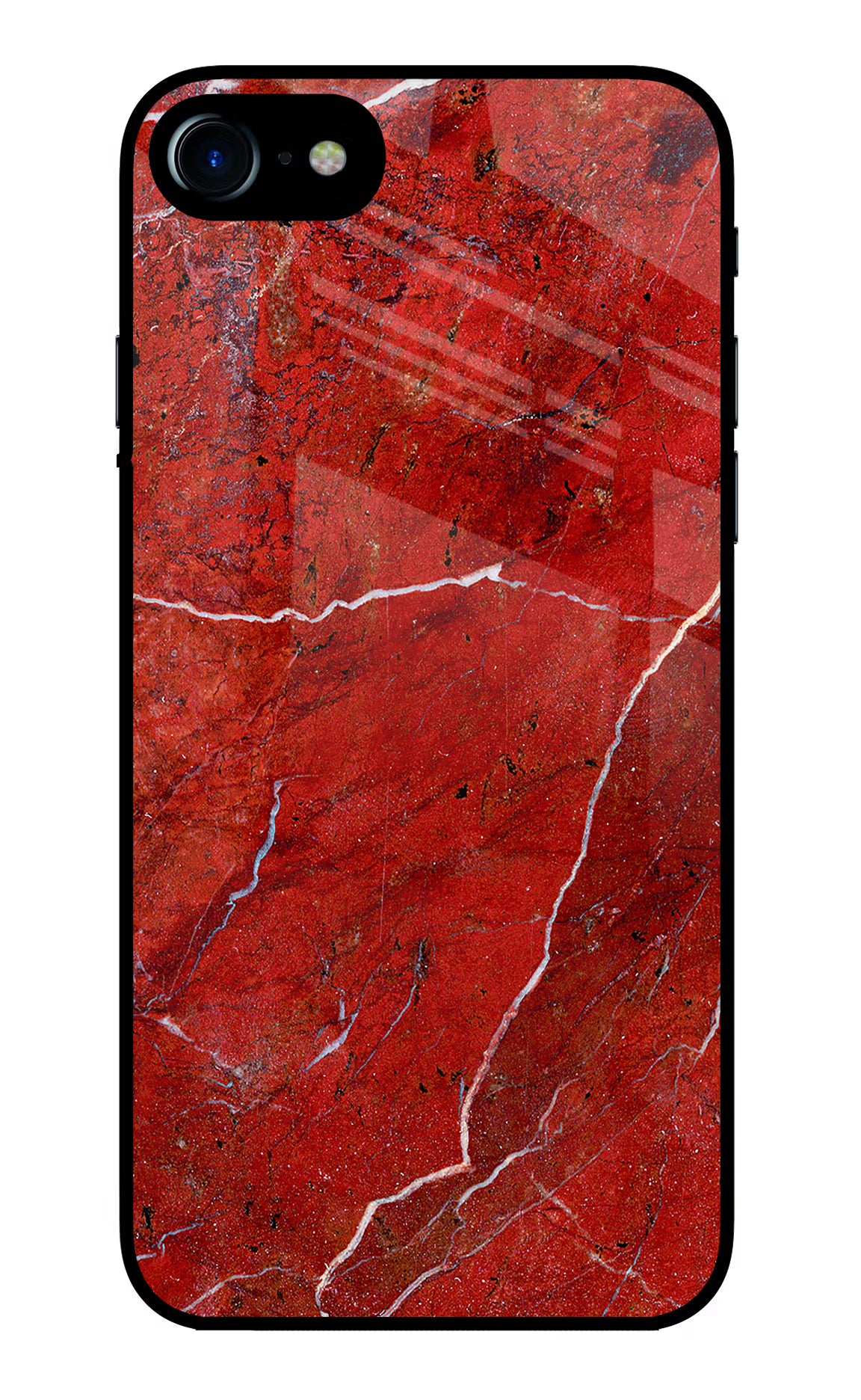 Red Marble Design iPhone 8 Glass Case Back Cover by Casekaro