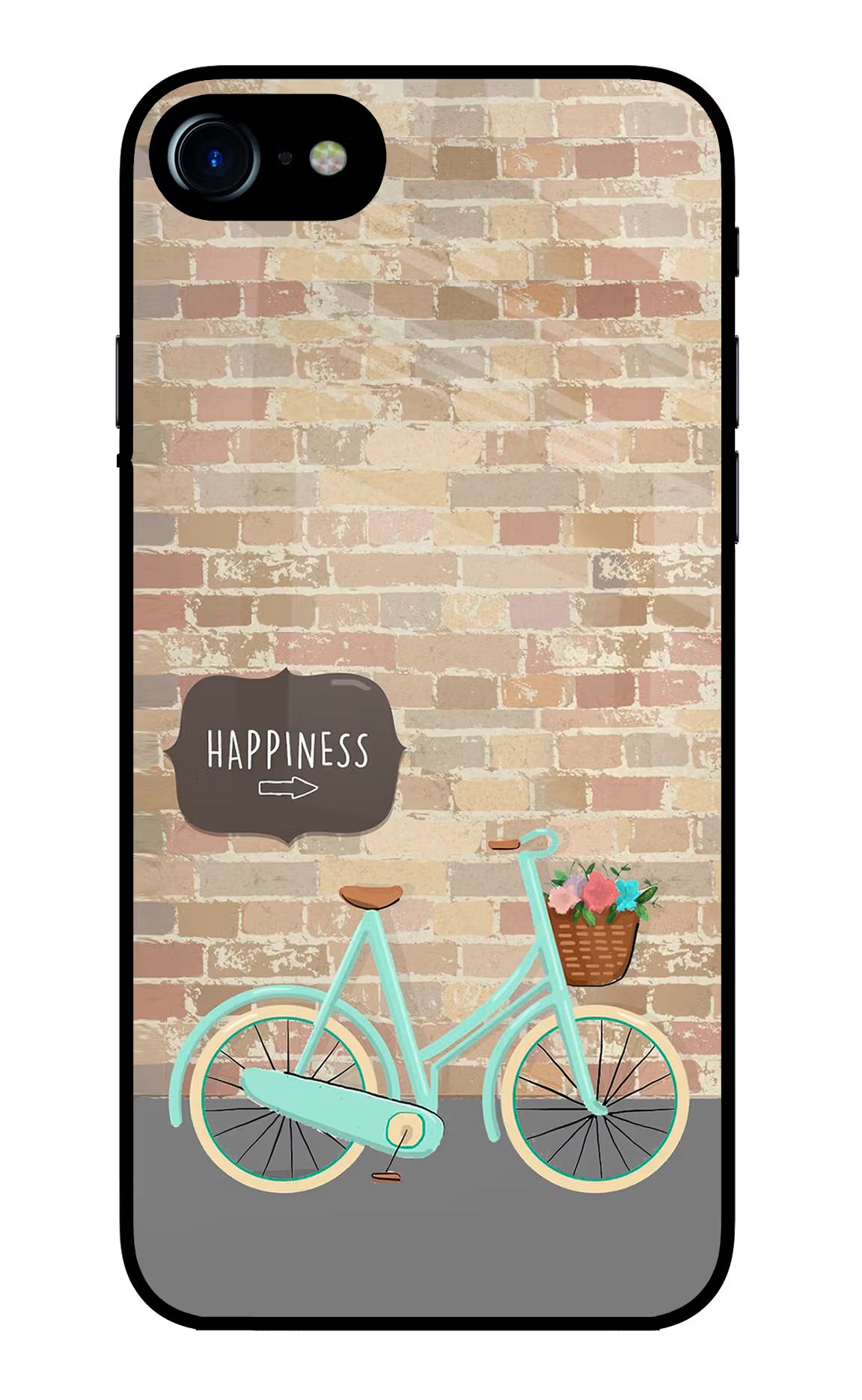 Happiness Artwork iPhone 8 Glass Case Back Cover by Casekaro