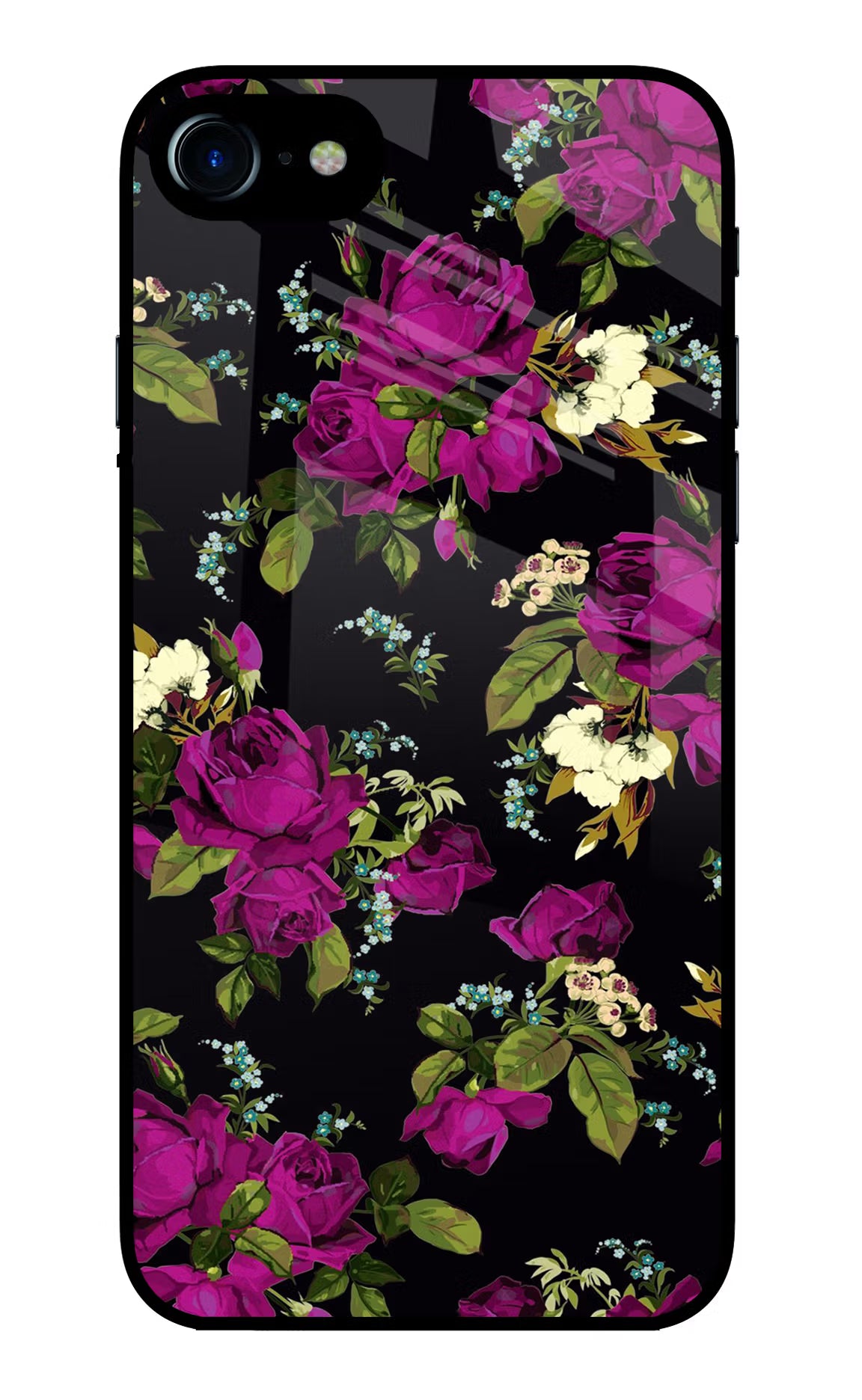 Flowers iPhone 8 Glass Case Back Cover by Casekaro