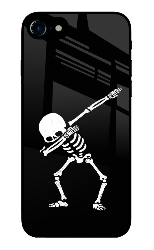 Dabbing Skeleton Art iPhone 8/SE 2020 Glass Case