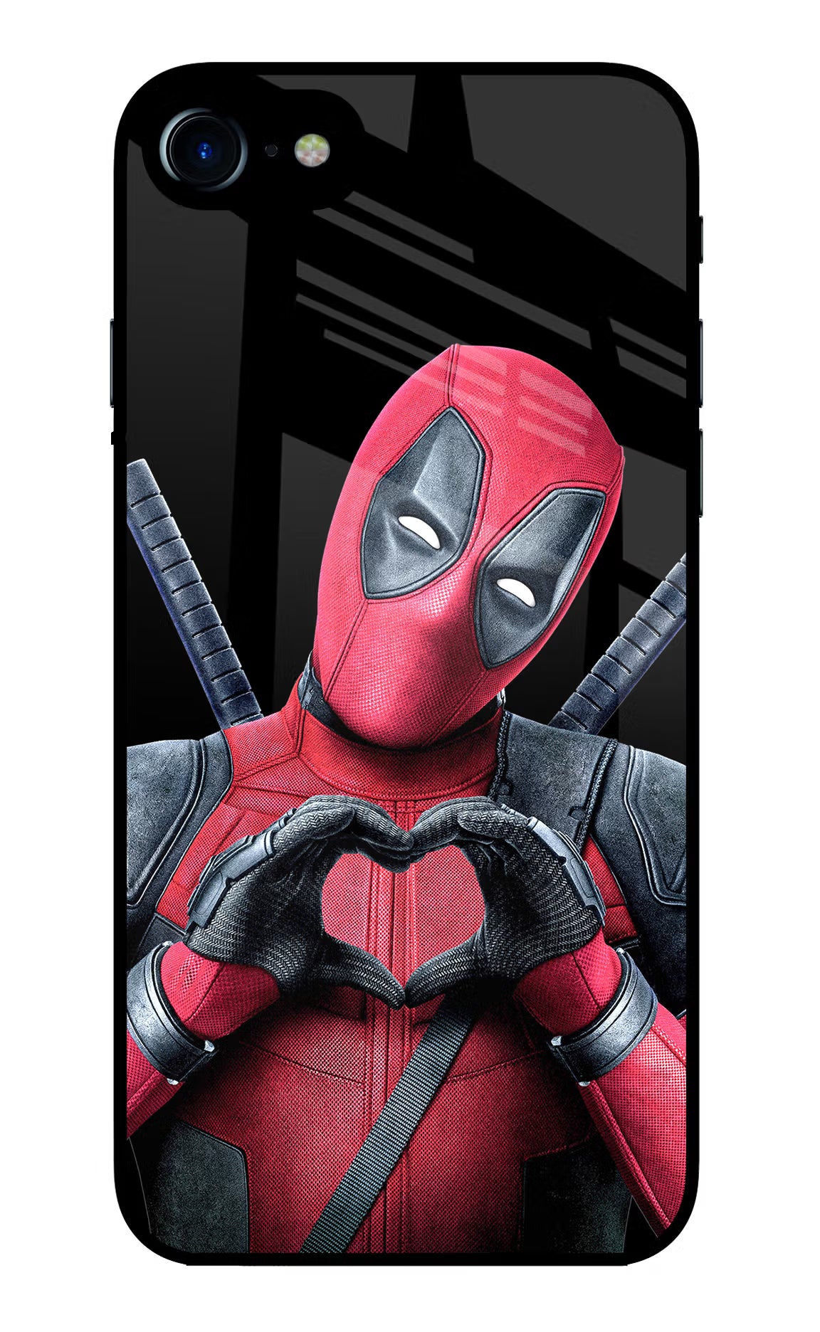 Deadpool iPhone 8 Glass Case Back Cover by Casekaro