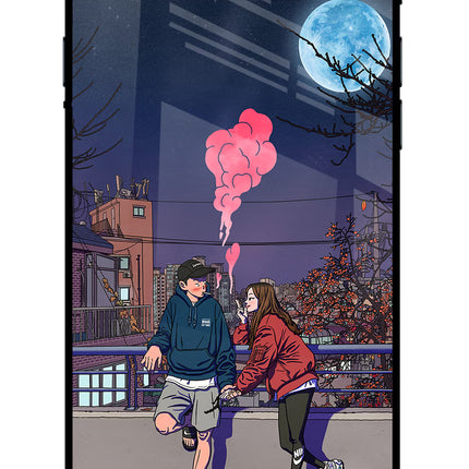 Chilling Couple iPhone 8 Glass Case