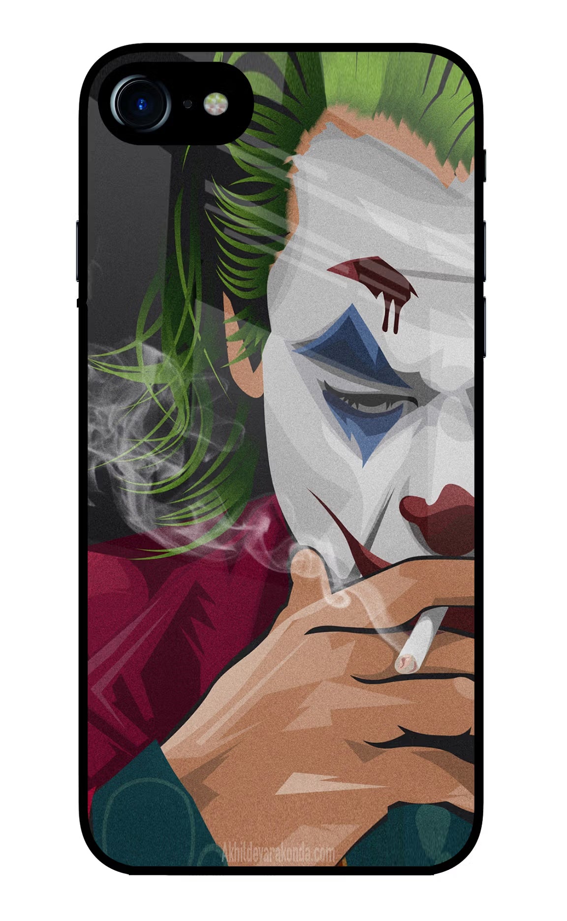 Joker Smoking iPhone 8 Glass Case Back Cover by Casekaro