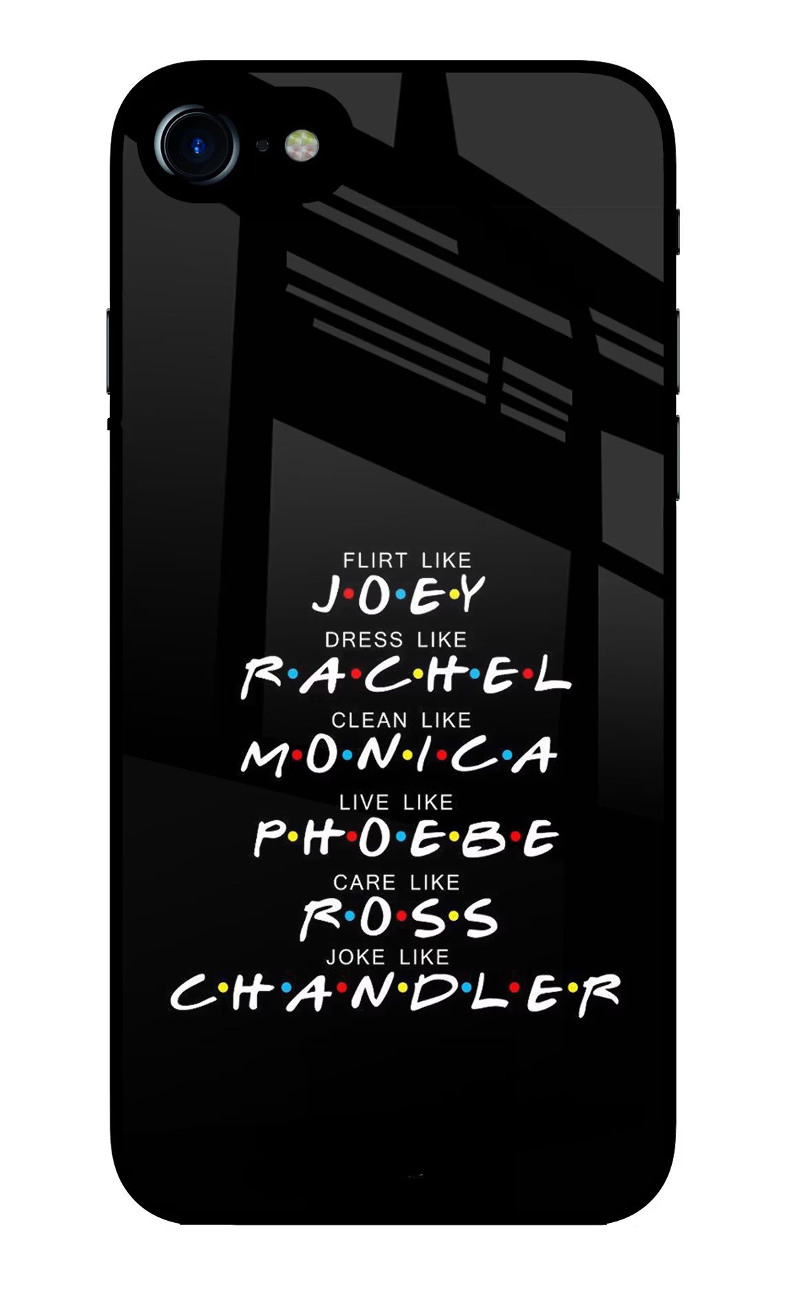 FRIENDS Character iPhone 8 Glass Case Back Cover by Casekaro