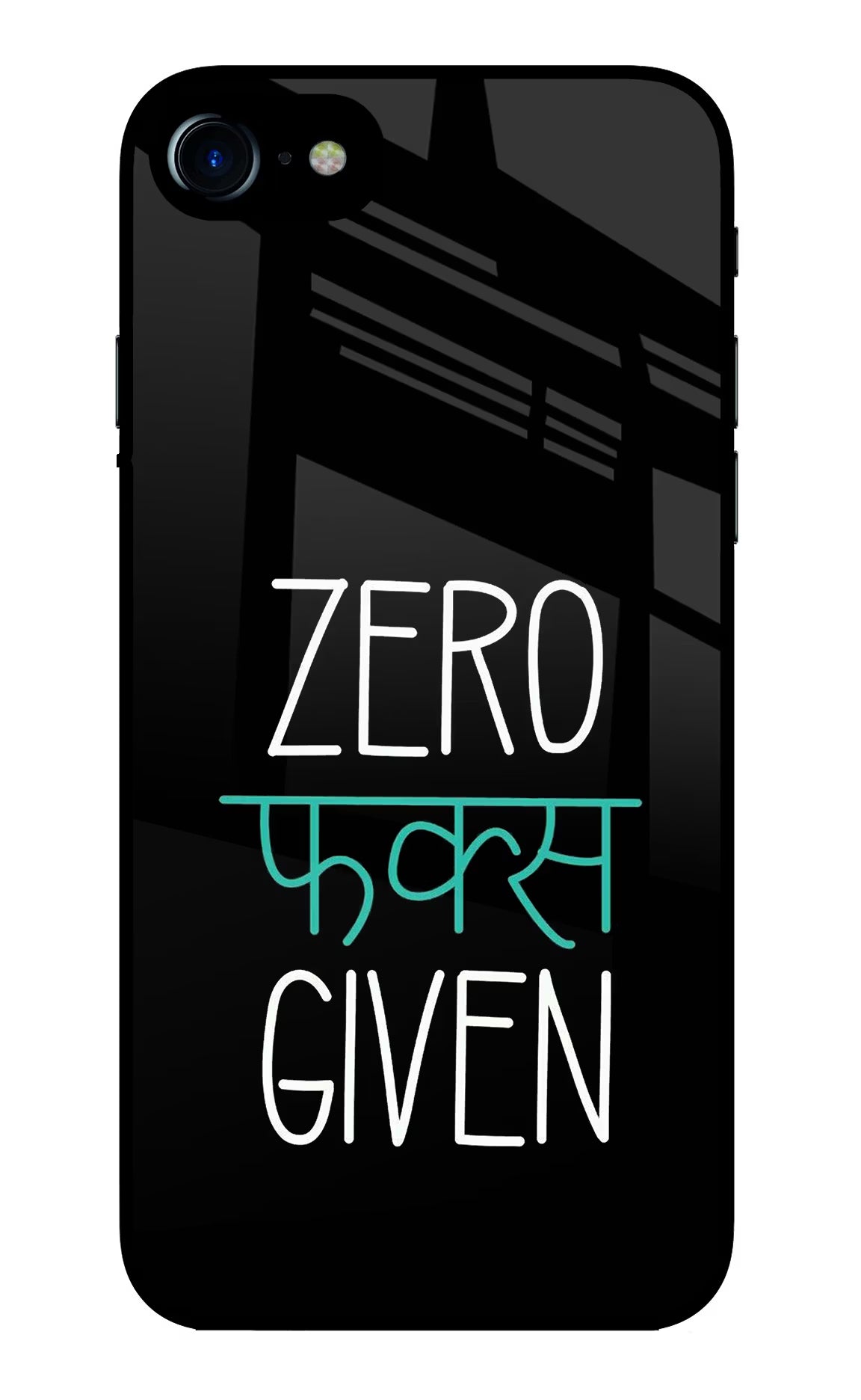 Zero Fucks Given iPhone 8 Glass Case Back Cover by Casekaro