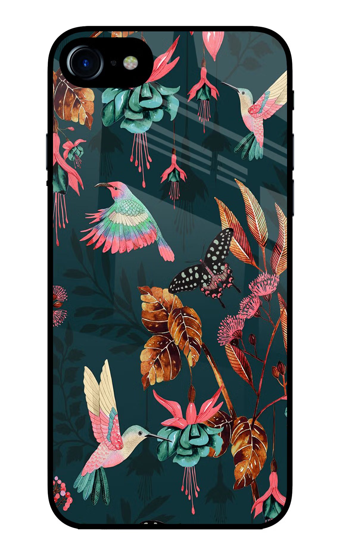 Birds iPhone 8 Glass Case Back Cover by Casekaro