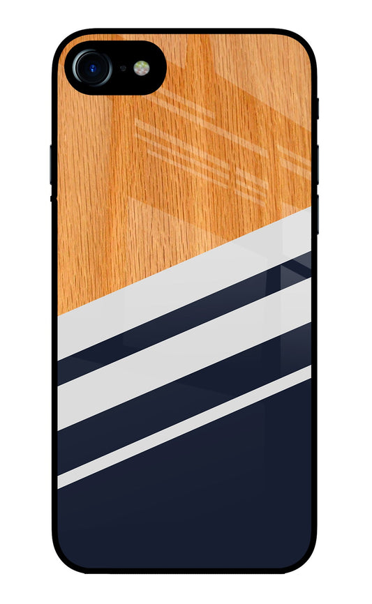 Blue and white wooden iPhone 8/SE 2020 Glass Case
