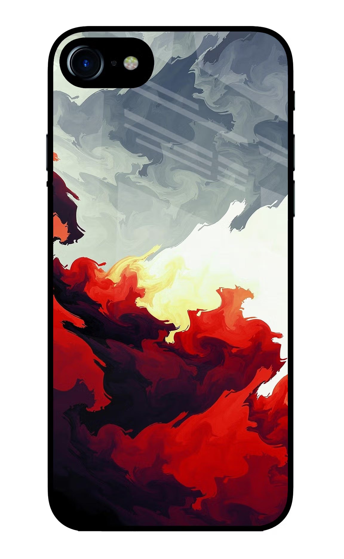 Fire Cloud iPhone 8 Glass Case Back Cover by Casekaro