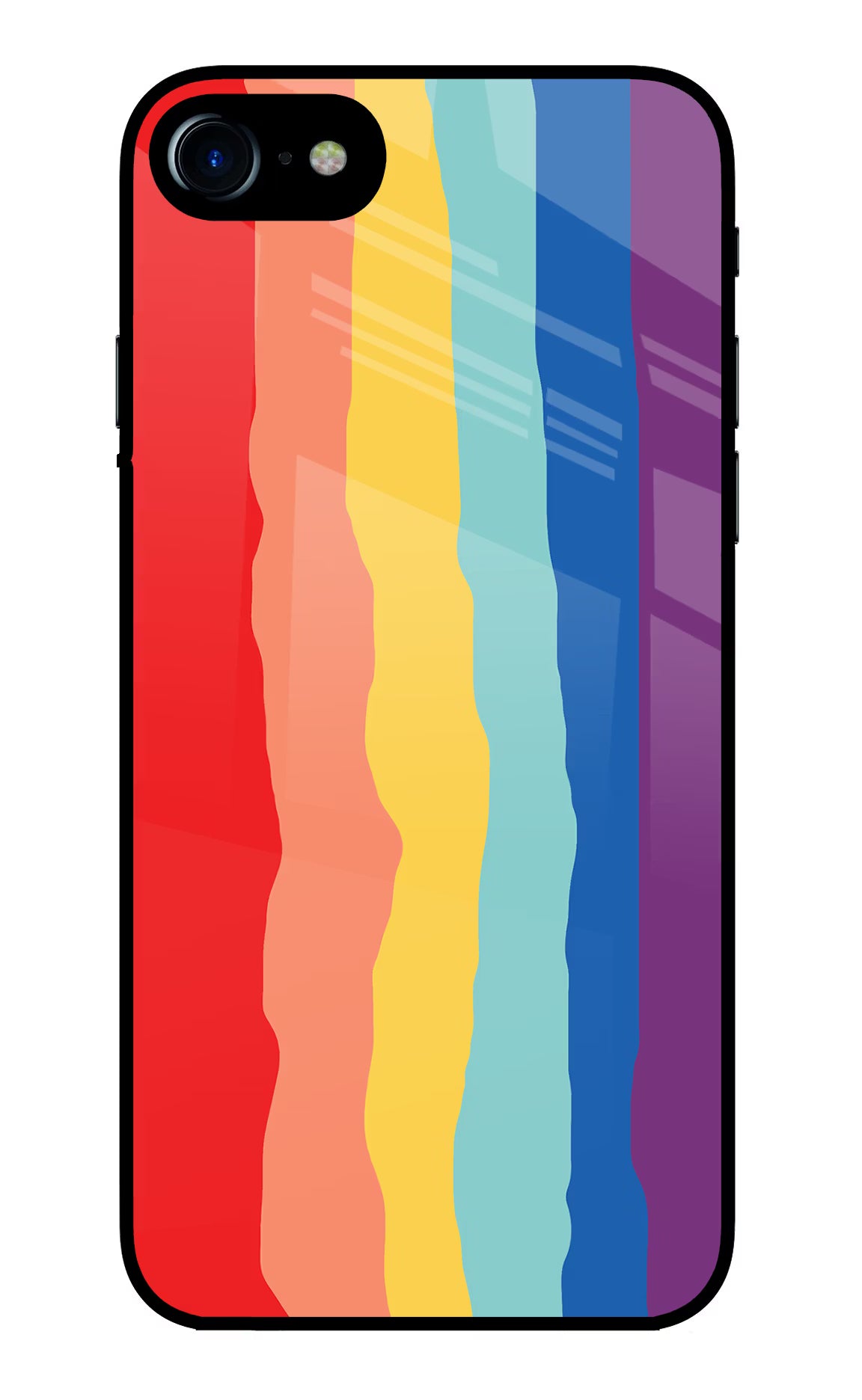 Rainbow iPhone 8 Glass Case Back Cover by Casekaro