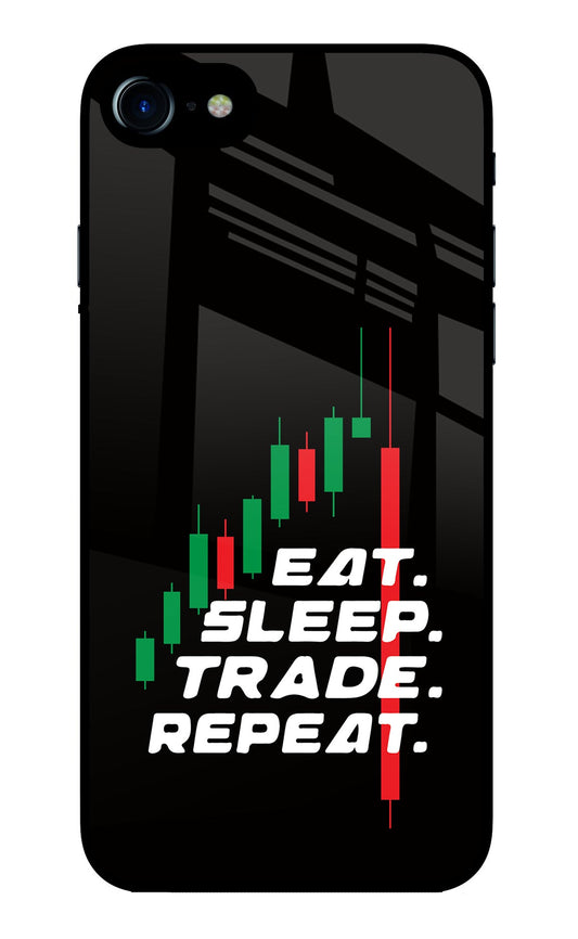 Eat Sleep Trade Repeat iPhone 8/SE 2020 Glass Case