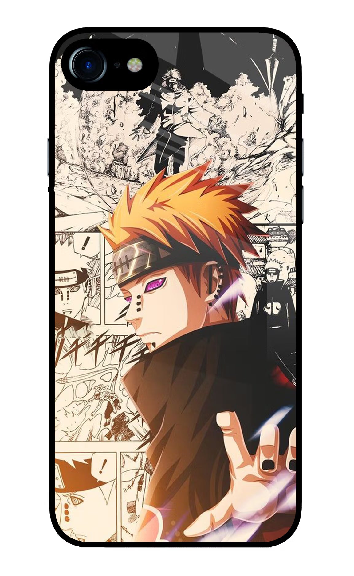 Pain Anime iPhone 8 Glass Case Back Cover by Casekaro