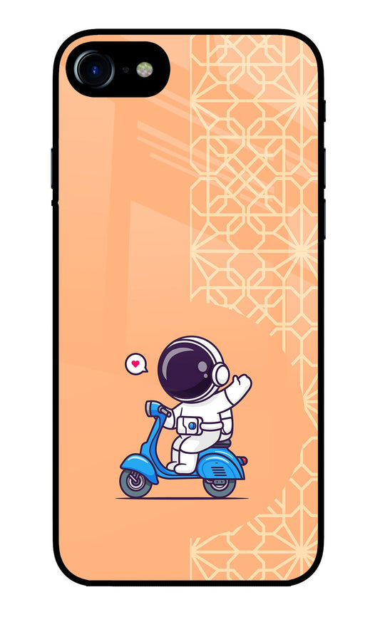 Cute Astronaut Riding iPhone 8/SE 2020 Glass Case