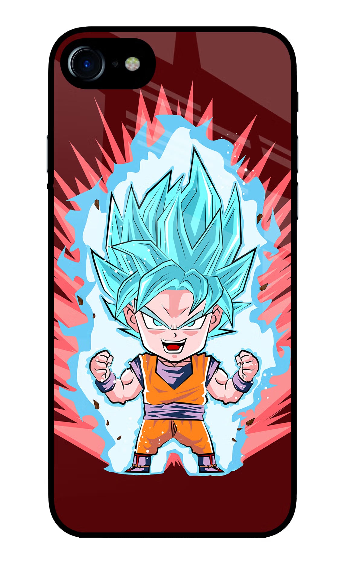 Goku Little iPhone 8 Glass Case Back Cover by Casekaro