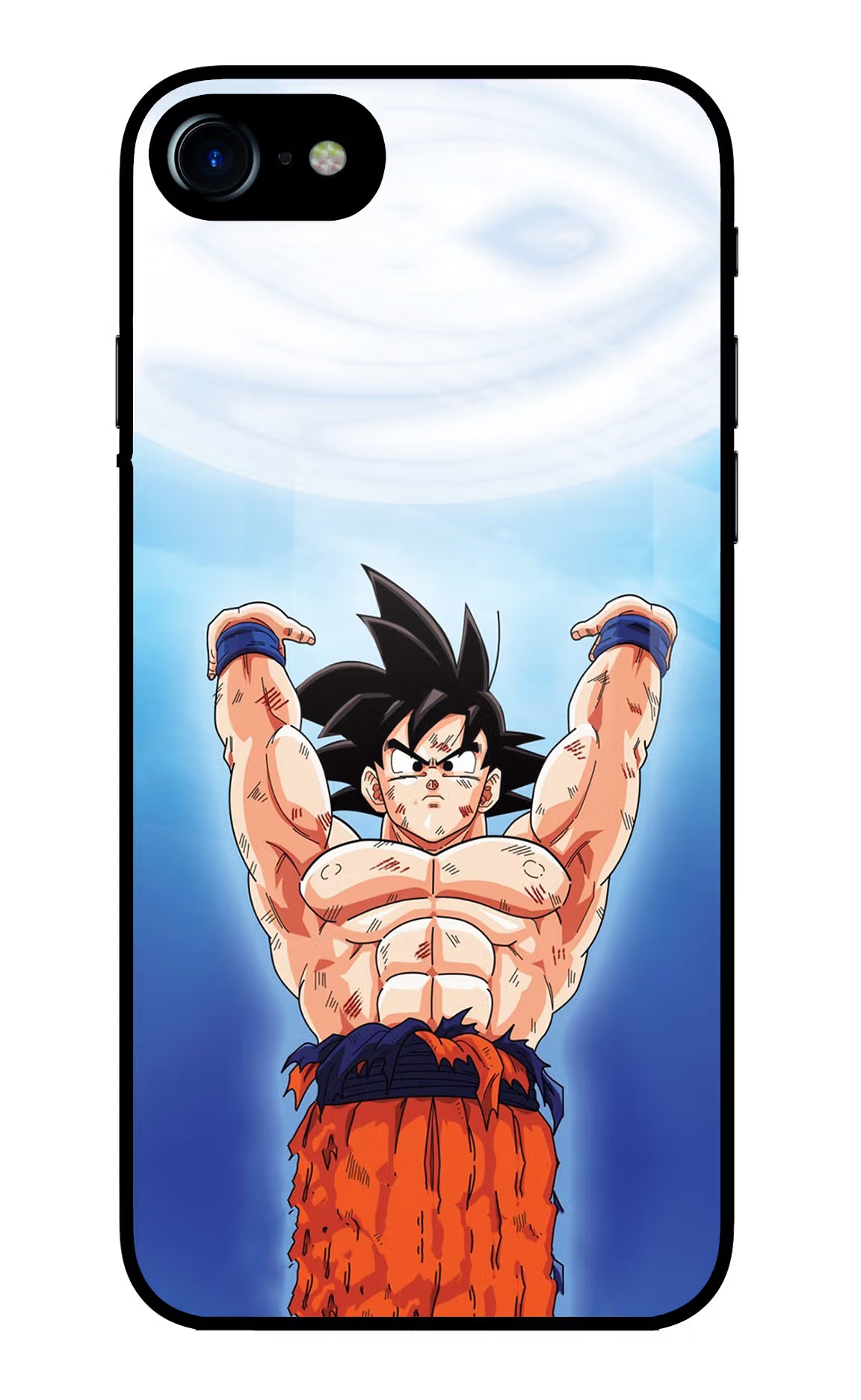Goku Power iPhone 8 Glass Case Back Cover by Casekaro