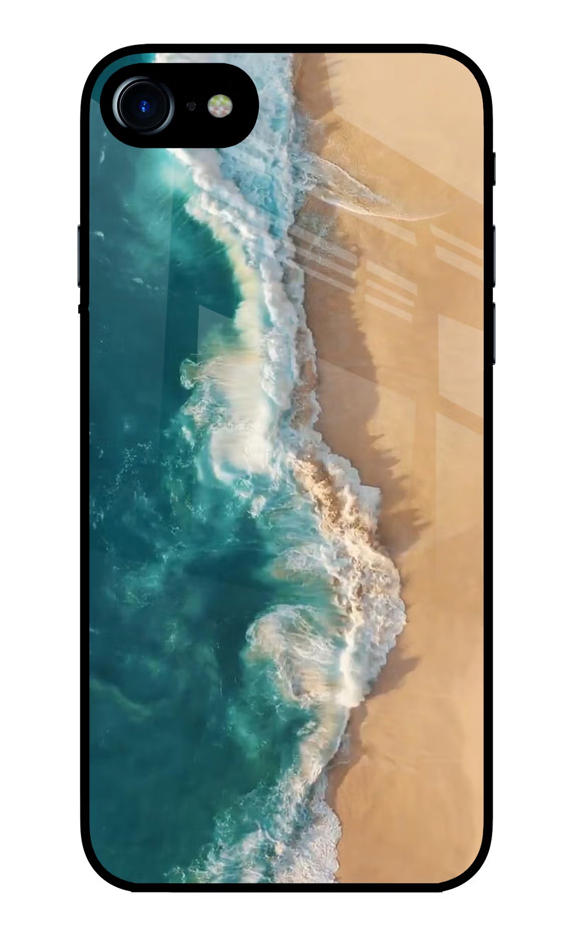 Ocean Beach iPhone 8 Glass Case Back Cover by Casekaro
