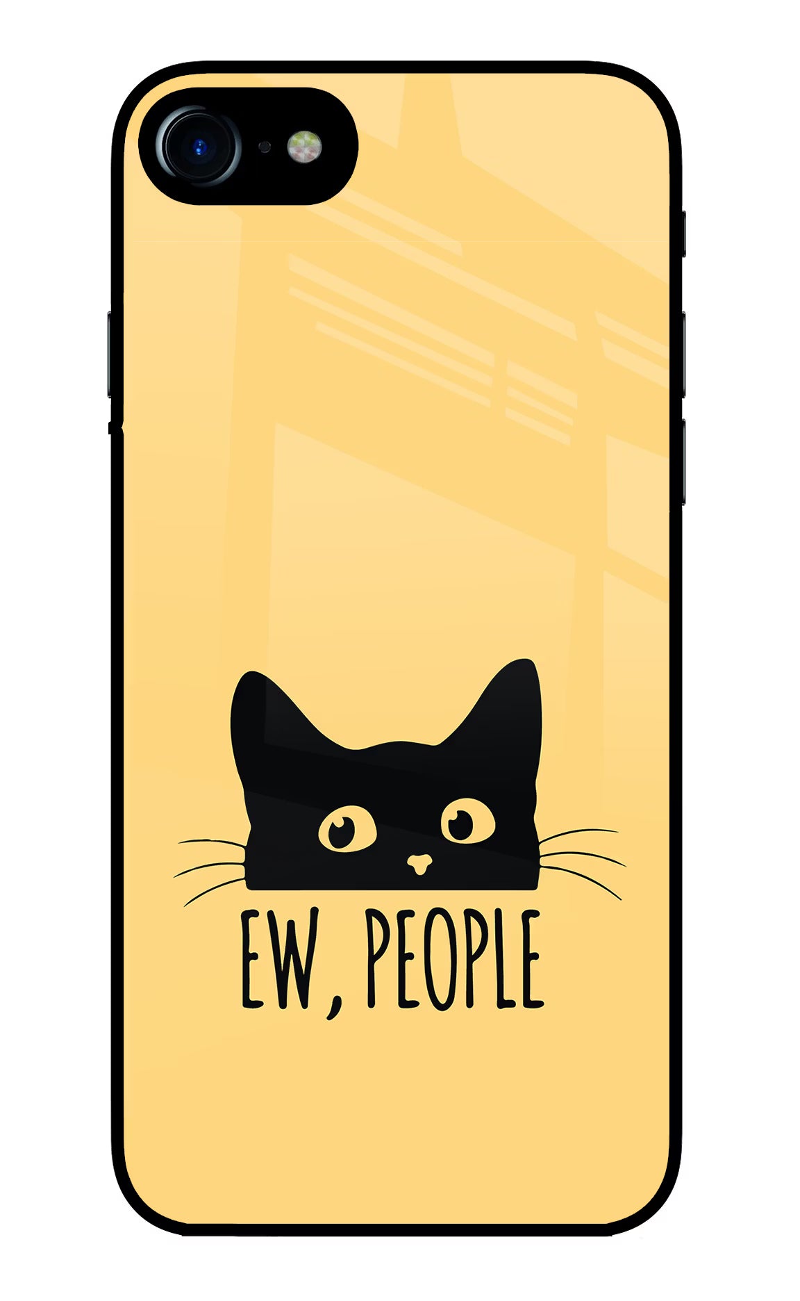 Ew People Catitude iPhone 8 Glass Case Back Cover by Casekaro