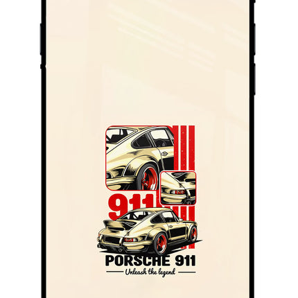 Classic Porsche 911 iPhone 8 Glass Case Back Cover by Casekaro