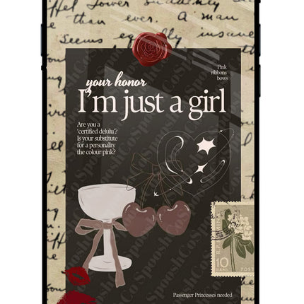 I am just a girl iPhone 8 Glass Case