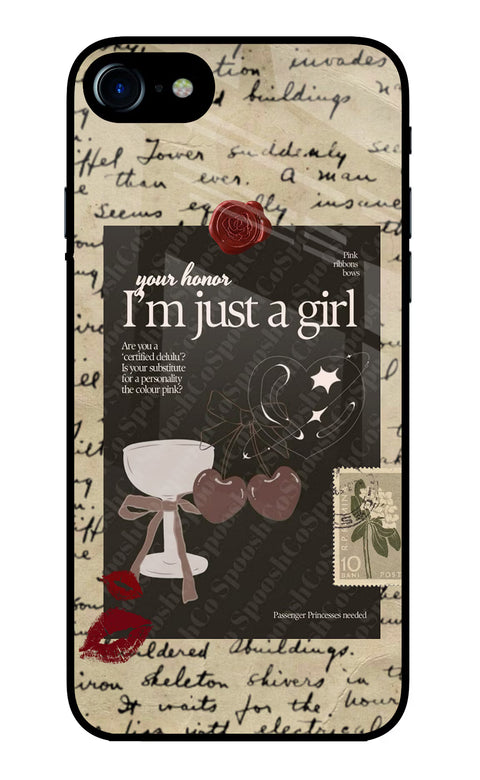 I am just a girl iPhone 8 Glass Case