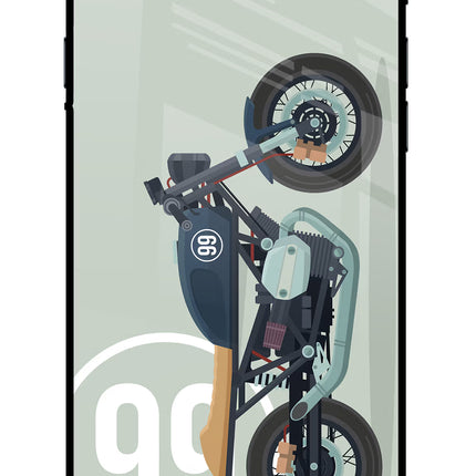 Classic Cafe Racer 99 iPhone 8 Glass Case Back Cover by Casekaro