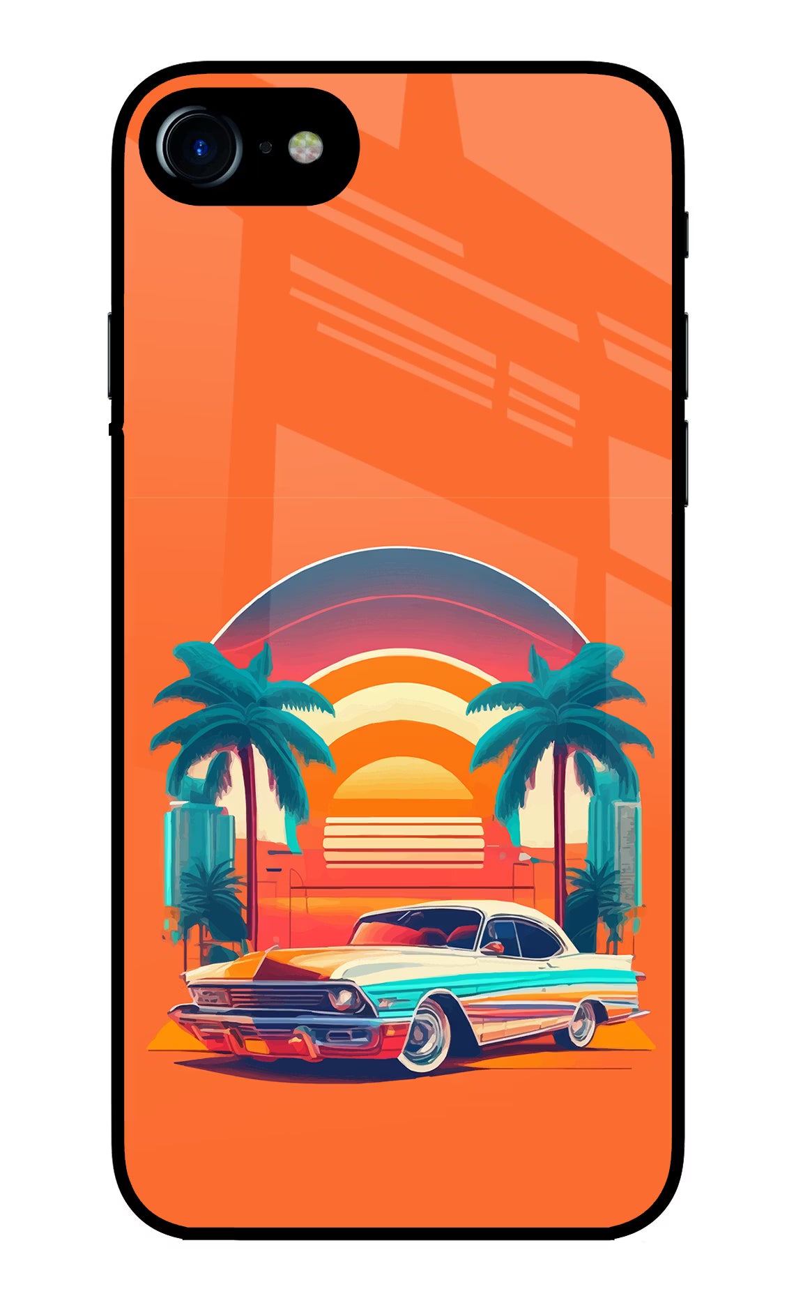 Palm Drive 80s iPhone 8 Glass Case