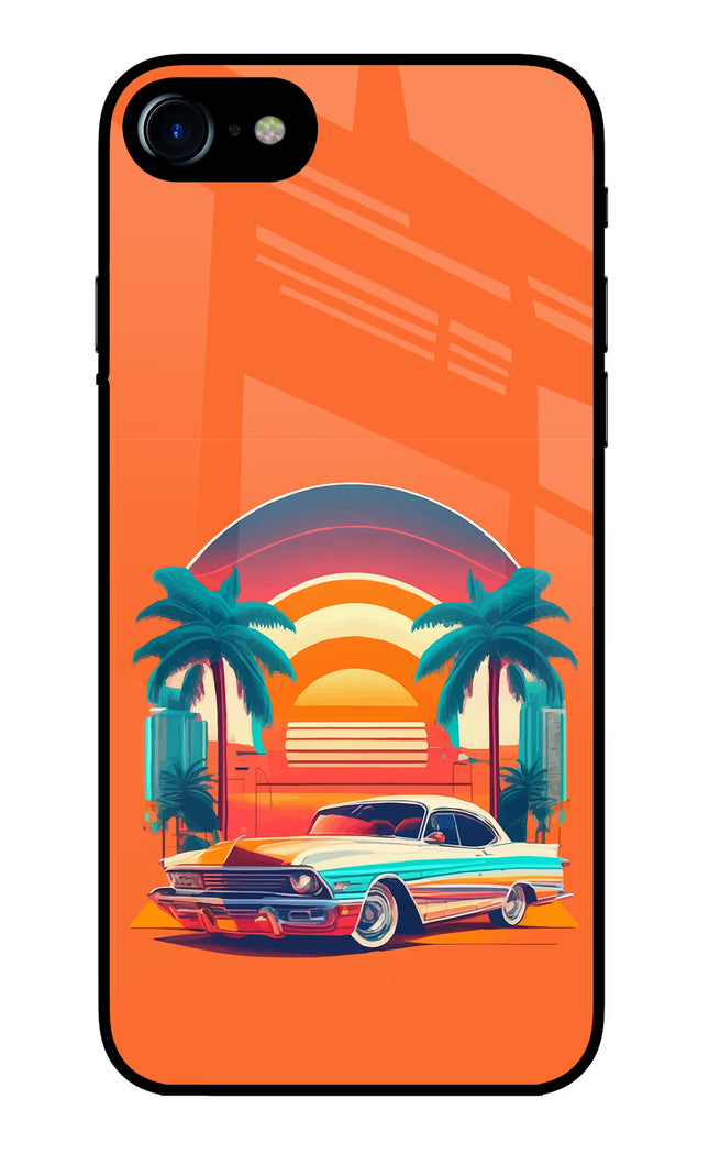 Palm Drive 80s iPhone 8 Glass Case