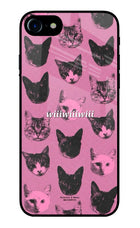 Pink Cats iPhone 8 Glass Case