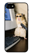 Hacker Hamster iPhone 8 Glass Case