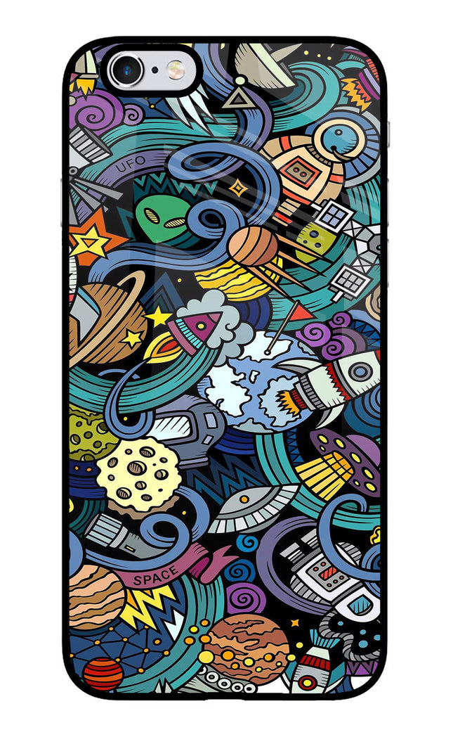 Space Abstract iPhone 6 Plus/6s Plus Glass Case Back Cover by Casekaro